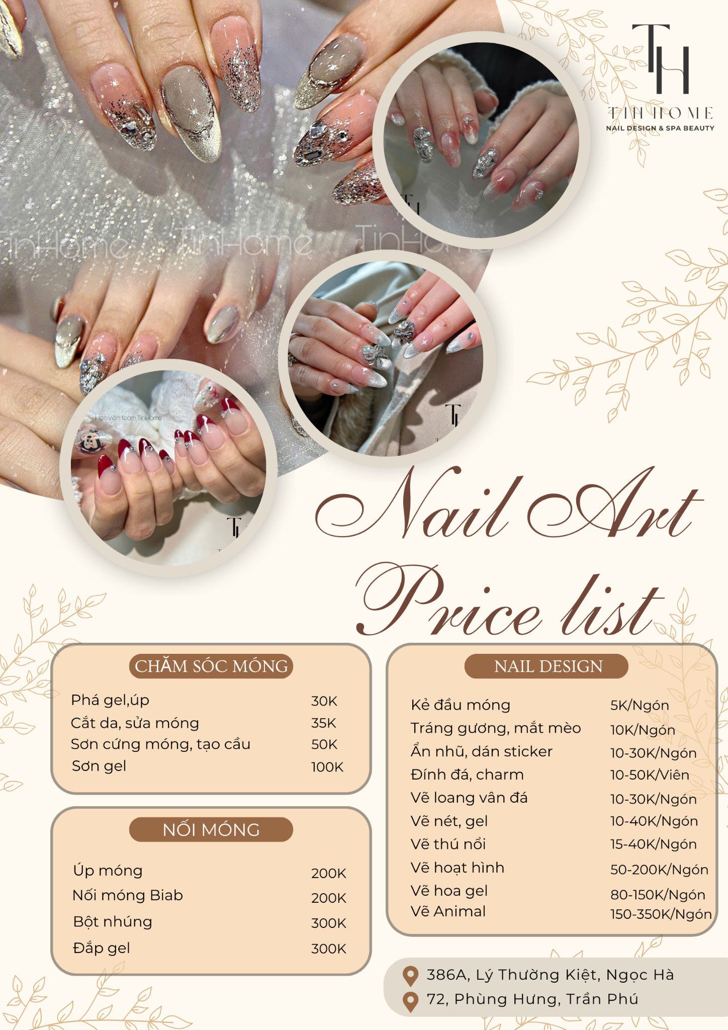 Bảng giá nail